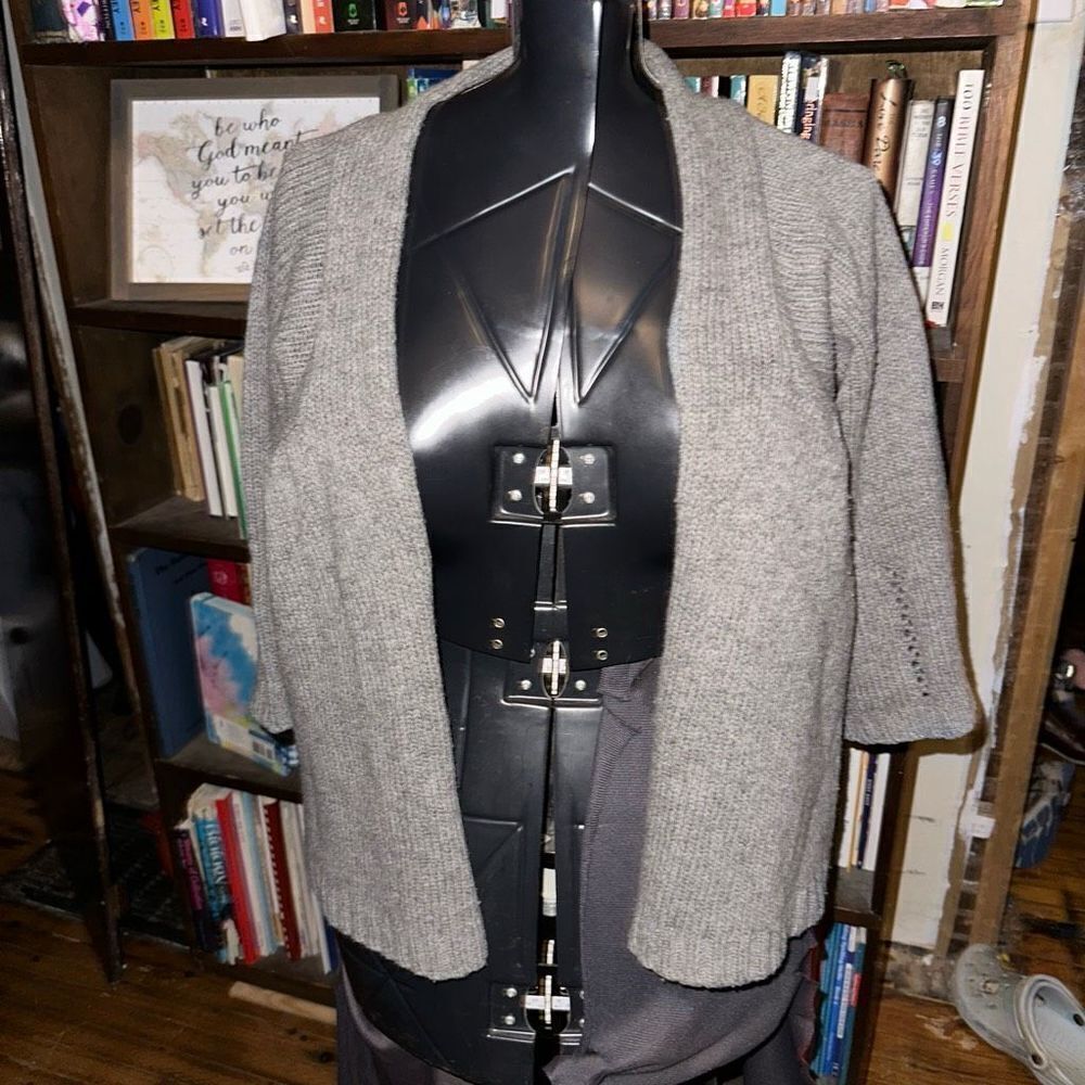 Sundance gray wool blend drape front M cozy cardigan